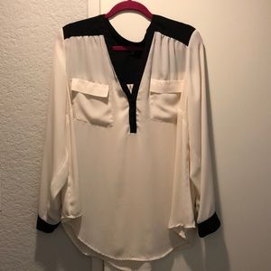 Black & White Crepe Blouse